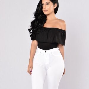 Black Off-Shoulder bodysuit